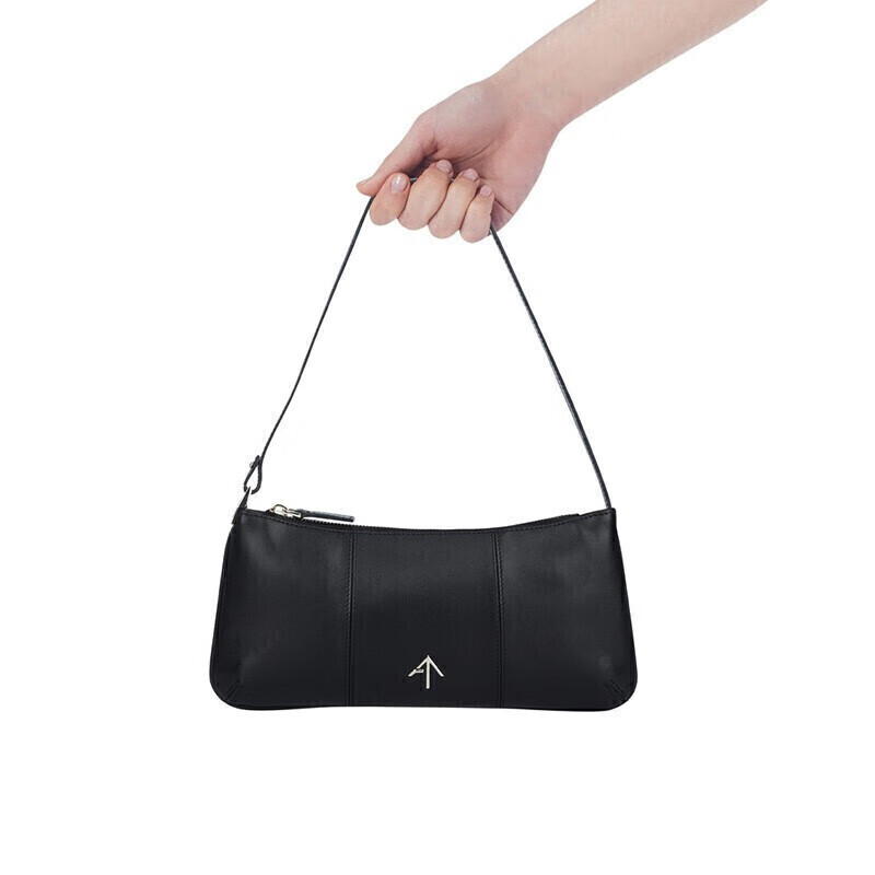 马努 奢侈品女包pita系列黑色牛皮送女友箭头包腋下包马努包201825