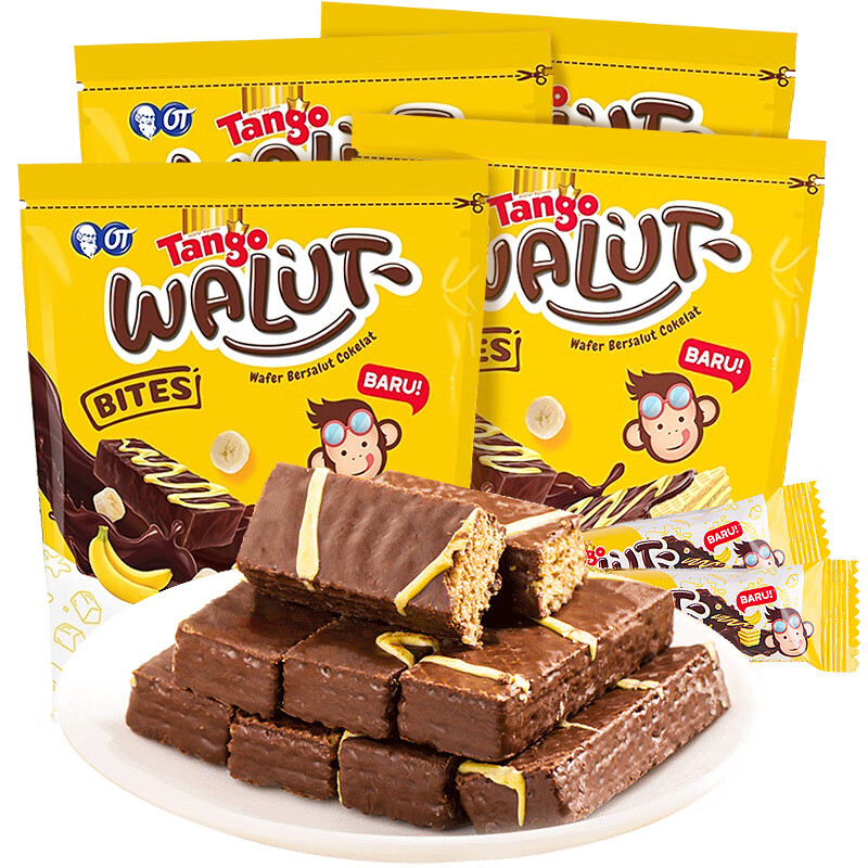 印尼tango进口威化饼干香蕉巧克力味夹心威化饼 零食小吃 休闲零食