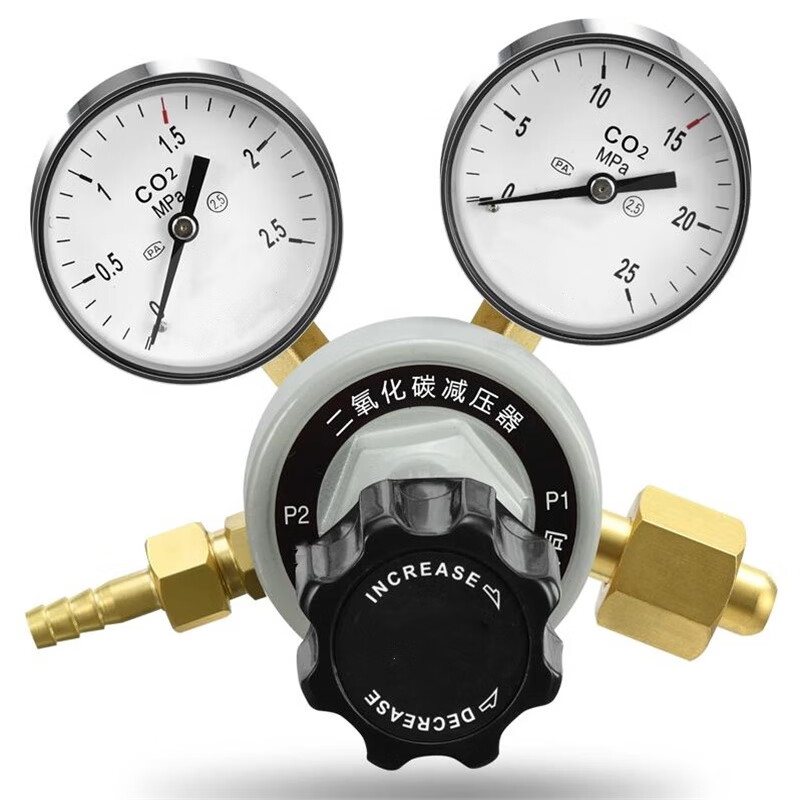化科 二氧化碳减压阀yqt系列气体钢瓶co2压力表 yqt-05二氧化碳减压器