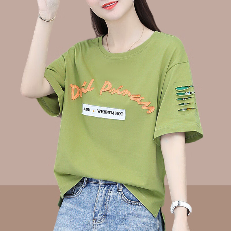 bicify微胖女生夏季上衣矮个子短袖t恤女宽松大码短款半袖小个子体恤