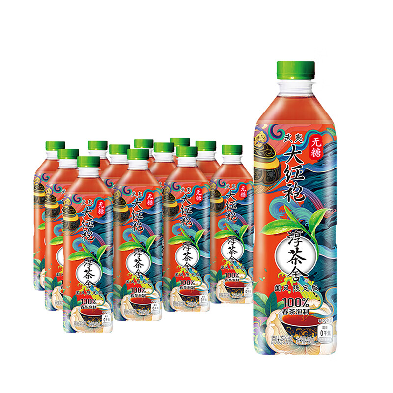 可口可乐(coca cola)(coca-cola)淳茶舍 武夷大红袍 茶 480mlx12瓶