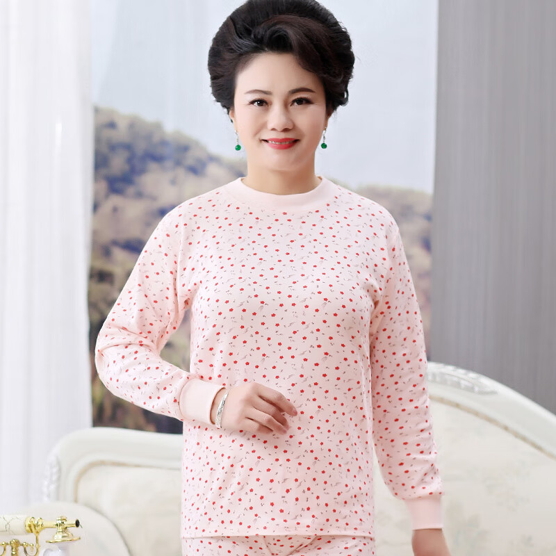 秋衣秋裤女保暖内衣套装薄款中老年人妈妈老式棉毛衫奶奶秋冬尊品熊