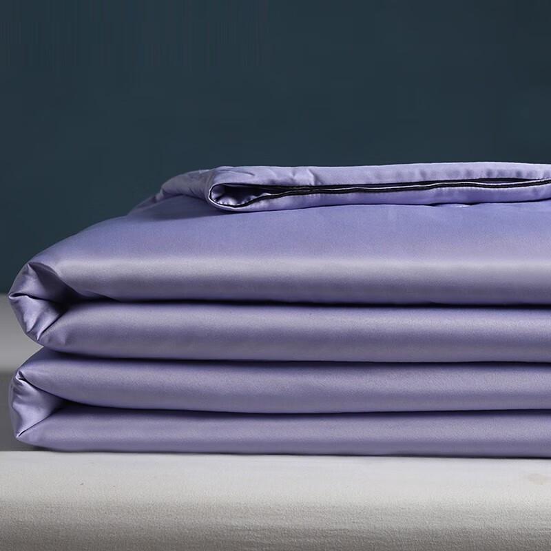 怡莉秀水洗斜纹空调被可裸睡简约纯色夏季床上用品 夏被-紫色-可裸睡 150.200cm（单人使用）