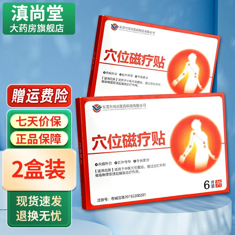 鸿元医疗 穴位磁疗贴6贴装 外用膏贴gz 2盒装