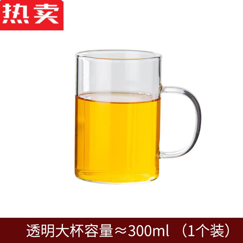 杯办公室男女水杯子带盖茶水分离花茶杯家用泡茶杯喝水杯 300ml玻璃杯
