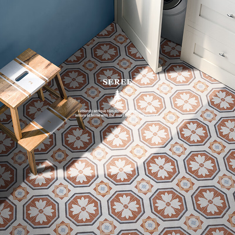 思力 侘寂风复古小花砖200阳台瓷砖仿古砖卫生间厨房浴室花片墙地砖 l