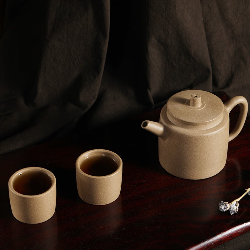 观复博物馆仿时大彬款紫砂壶套装一壶二杯茶壶茶杯 紫砂茶具