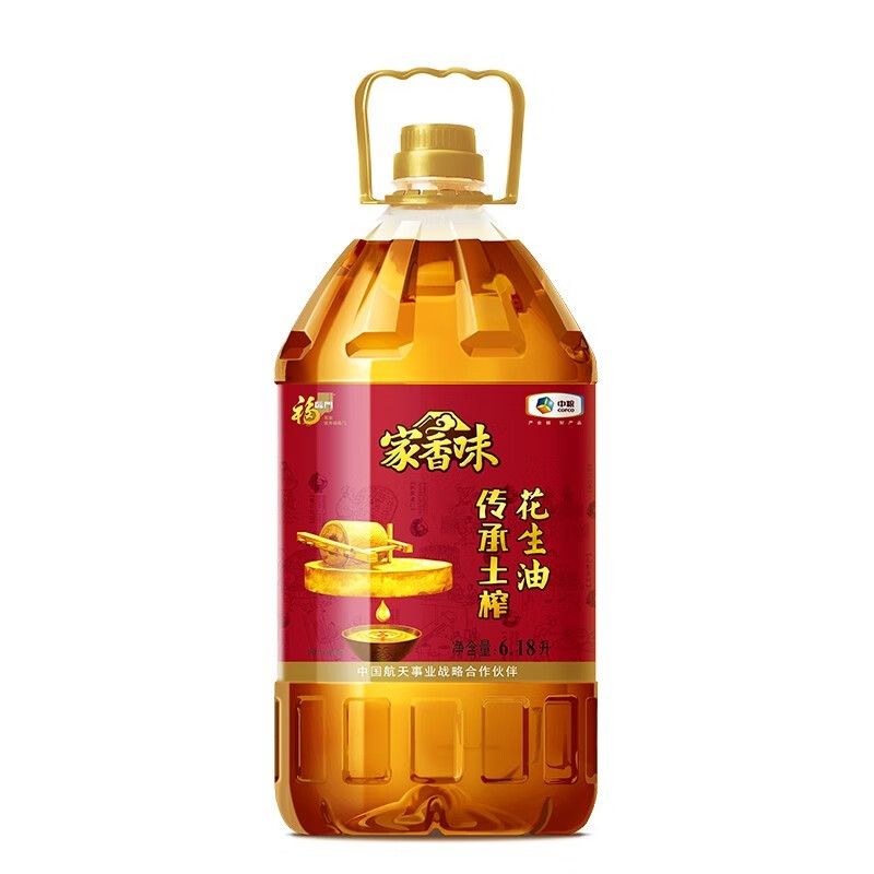 福临门 家香味 传承土榨 压榨一级花生油6.18L 食用油 中粮出品 6.18L 一桶