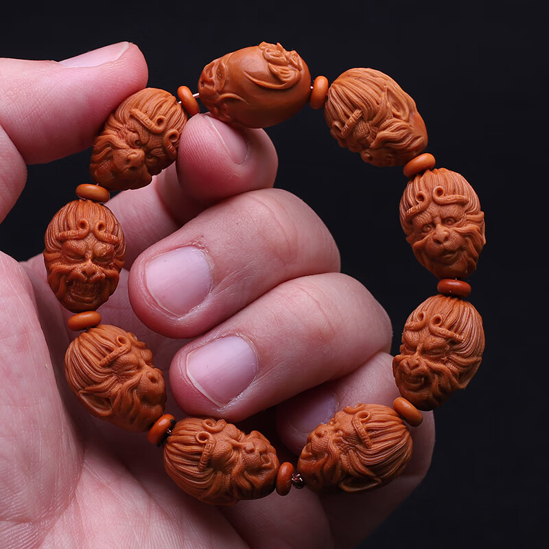 橄榄核雕刻小猴子齐天大圣孙悟空美猴王男女佛珠手串链精选老油核