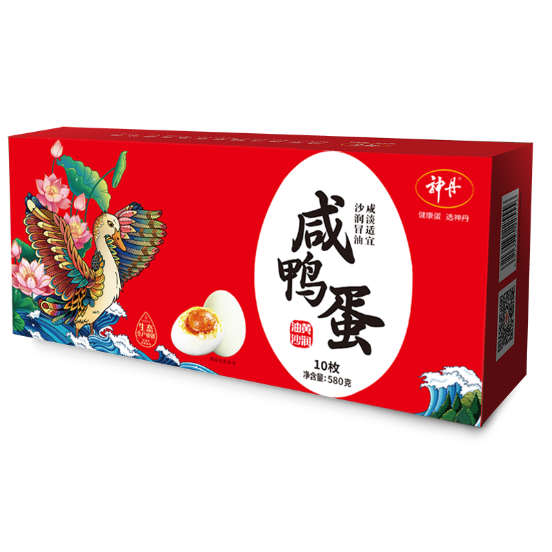 神丹  咸鴨蛋10枚*58g  禮盒  油黃咸蛋  無抗生素認證