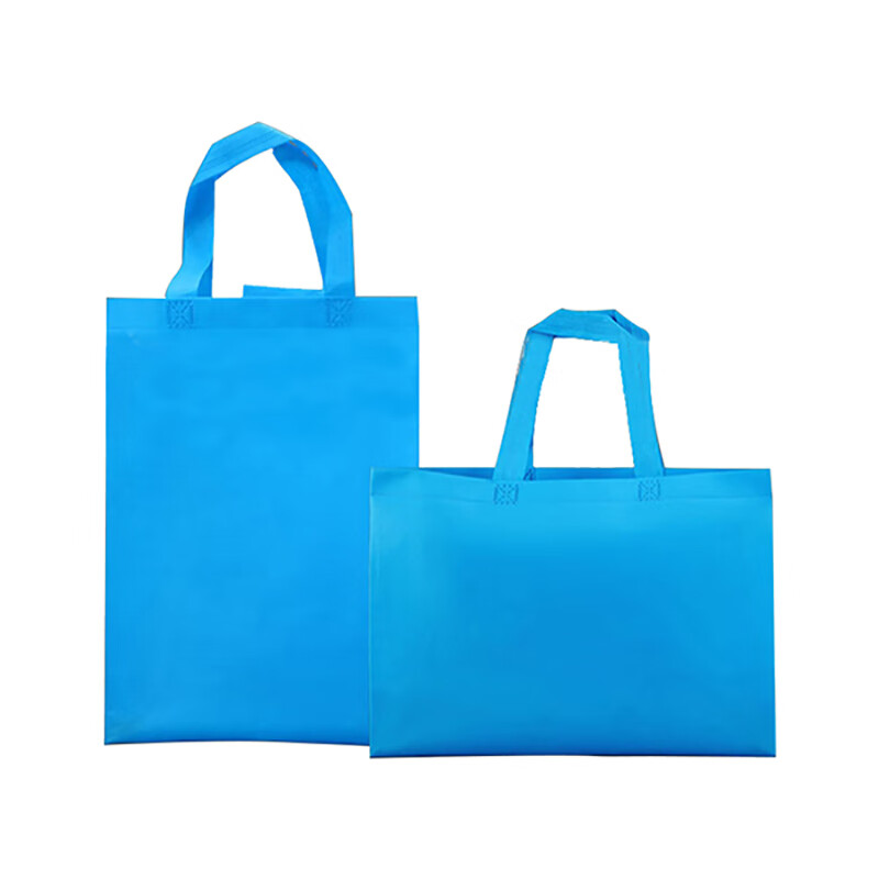季棠 无纺布手提袋 环保袋 天蓝色 高35*宽45*侧12cm横款大号 单个装