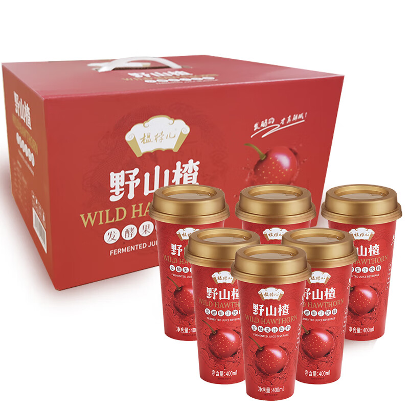 榅桲儿野山楂发酵果汁饮料400ml6杯冷藏熬制解腻饮品