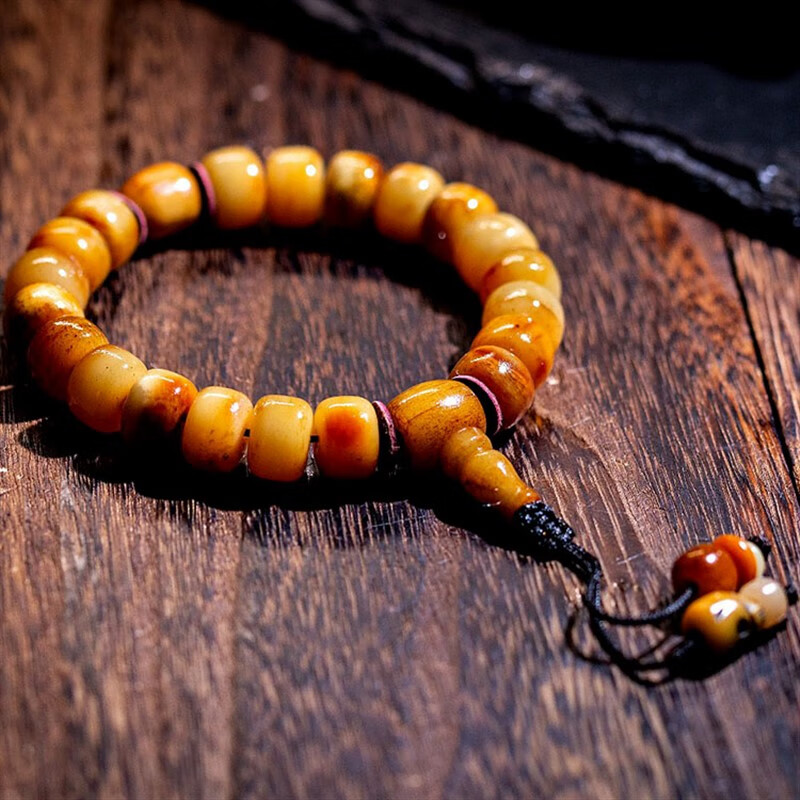 恋聚西藏天然鹿骨手串老料文玩老物件骨头珠子鹿骨手链佛珠藏区