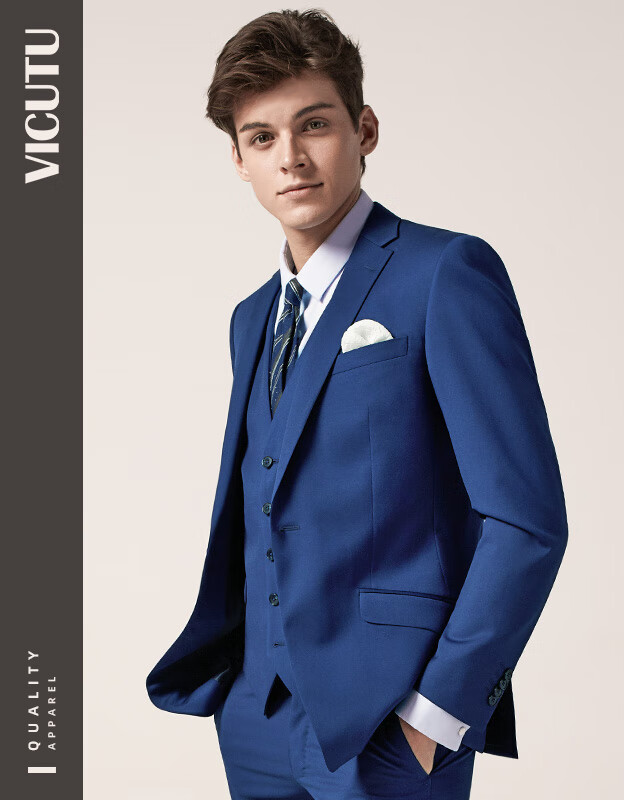 威可多羊毛修身西服