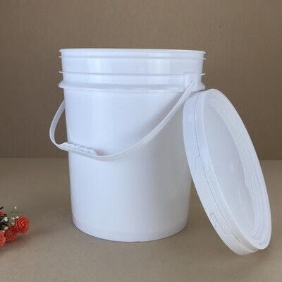 加厚塑料桶带盖密封桶涂料油漆桶化工桶级包装桶18升 l公斤kg 18l白色