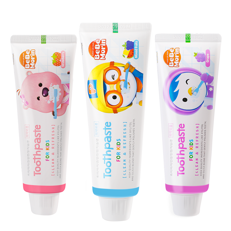 京东百亿补贴：啵乐乐Pororo 儿童牙膏宝宝低氟80g*3套装