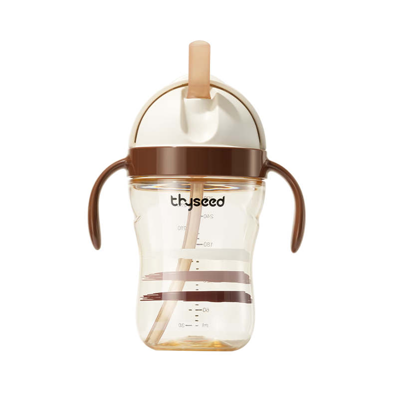 世喜儿童吸管杯直饮刻度牛奶杯PPSU重力球大宝宝外出杯盖水杯1-3岁