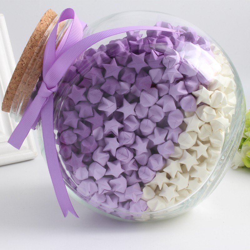 许愿星星成品1314颗999颗幸运星玻璃瓶生日礼物 紫色星星999颗加空瓶