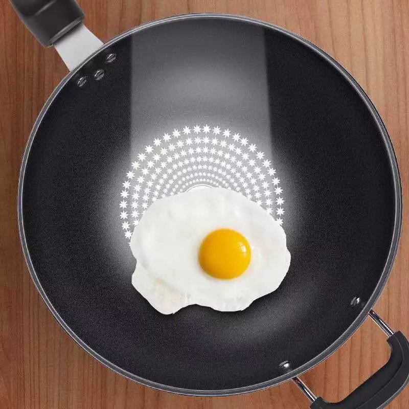 炒菜锅食之味不粘锅炒菜锅锅煤气燃气灶通用平底专用锅家用 星钻炒锅34CM带盖+(带耳)+木铲