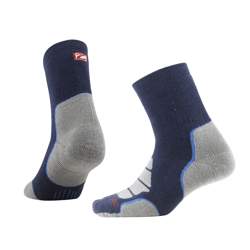 ZEALWOOD美丽诺羊毛袜登山徒步袜亲肤舒适透气滑雪袜子保暖快干高山系列2  蓝灰色（1双装） M(39-42)