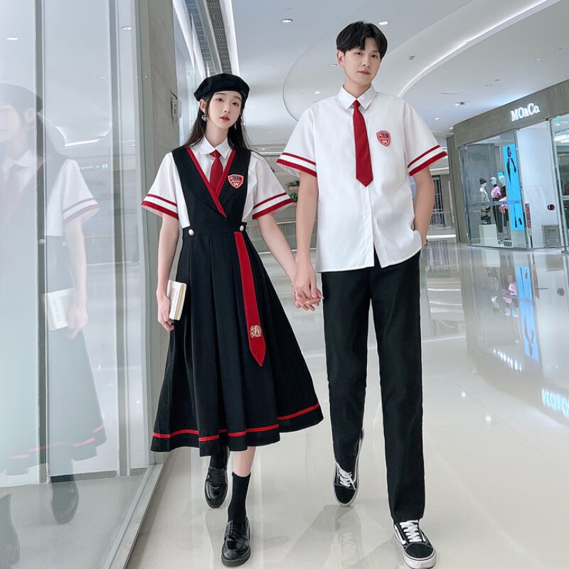 鲁邦爵高中生班服校服套装男毕业班服夏生学院风jk制服女生长裙初中