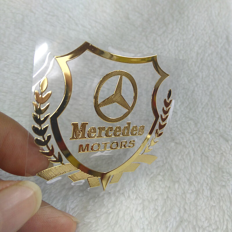 hkna适用于奔驰车窗贴纸标志车贴c级c200l改装饰新e级e300l车身金属贴