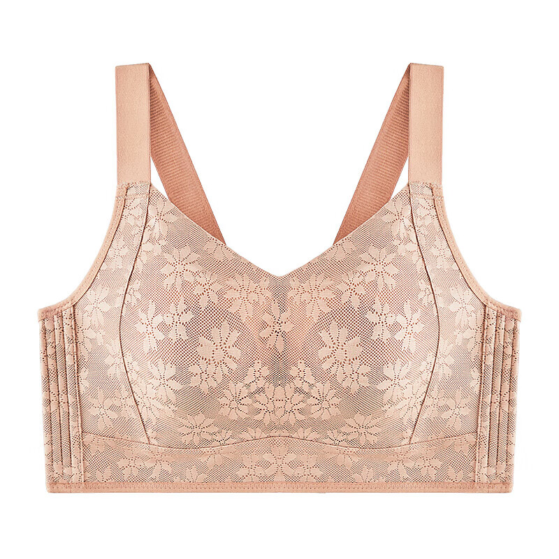 千奈美礼盒装大胸显小内衣女薄款无痕防凸全罩杯收副乳防下垂文胸 栗子色 L (80BCD/75E)