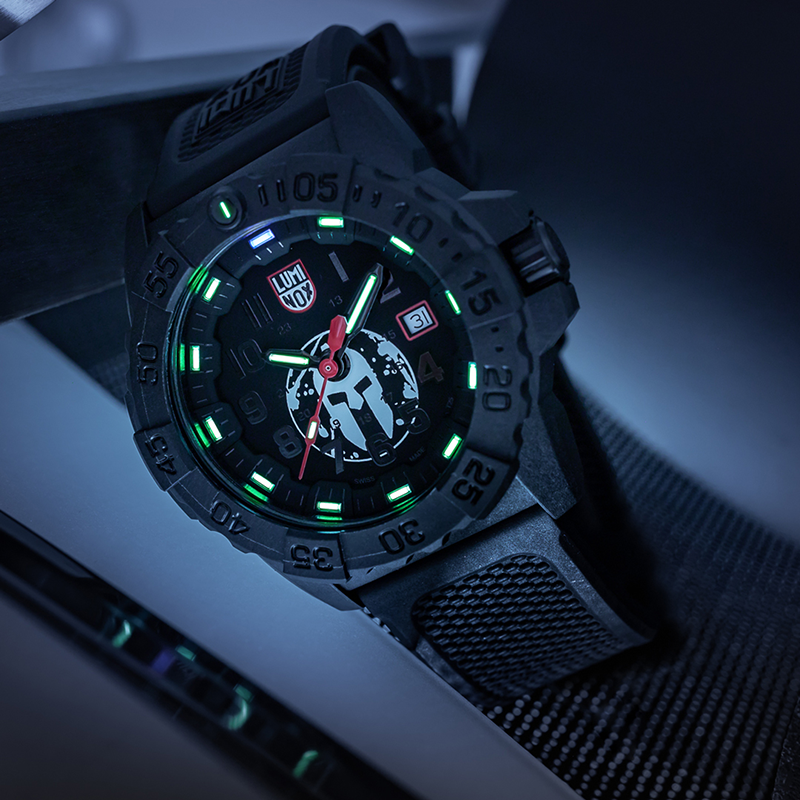 雷美诺时Luminox限量户外防水手表SPARTAN斯巴达勇士赛3501系列夜光自发光 黑色