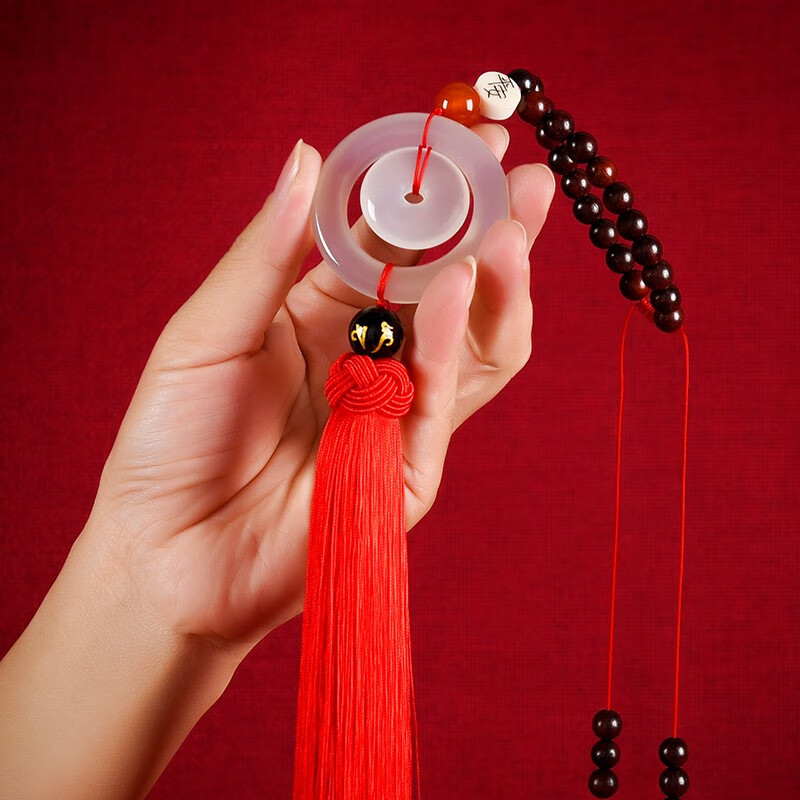 幼赞贝贝 汽车挂件车载吊坠男士高档车子后视镜挂饰出入平安玉石吊饰