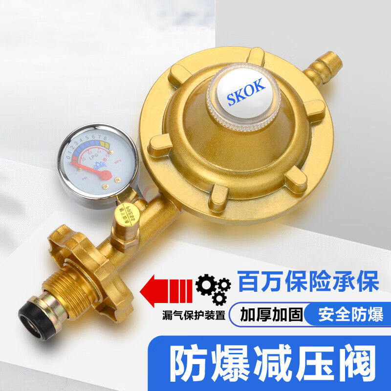 SKOK 煤气灶减压阀低压阀门带表显减压阀煤气瓶罐装燃气管液化气配件 加厚防爆减压阀属于什么档次？