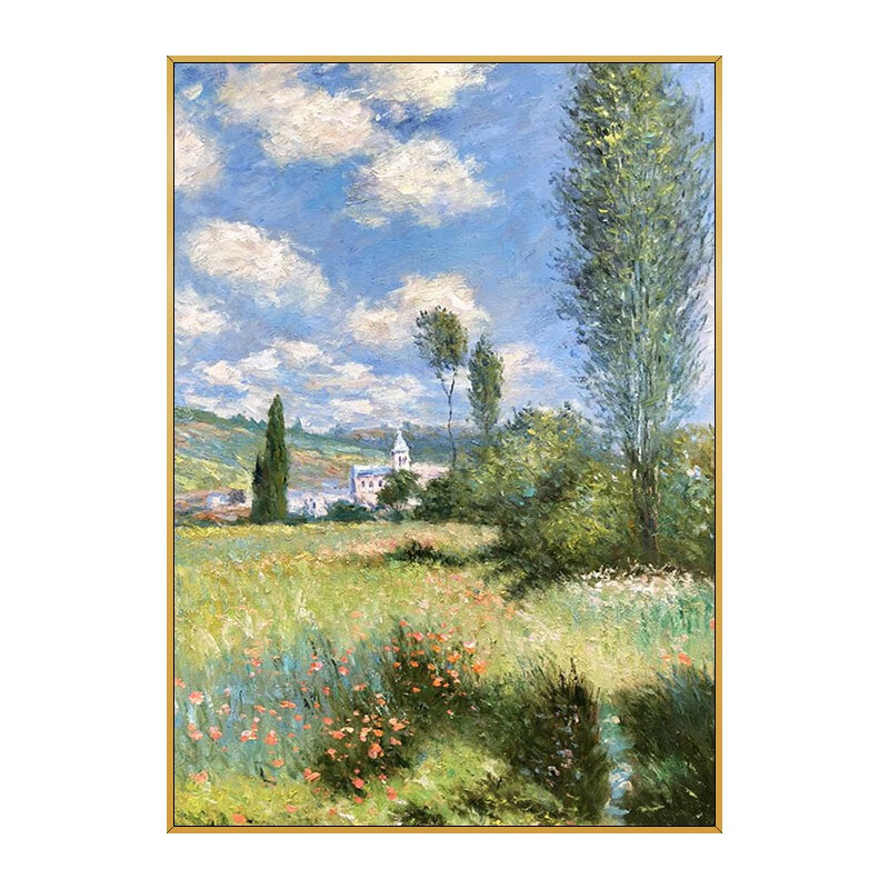 艺幻手绘油画莫奈临摹名画玄关装饰画现代简约客厅背景墙抽象 a款