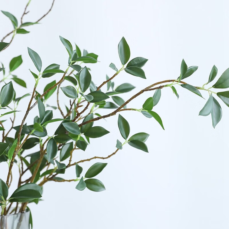 鑫鑫牛仿真绿植手感山茶叶假绿叶树枝假花仿真花diy配叶北欧风现代