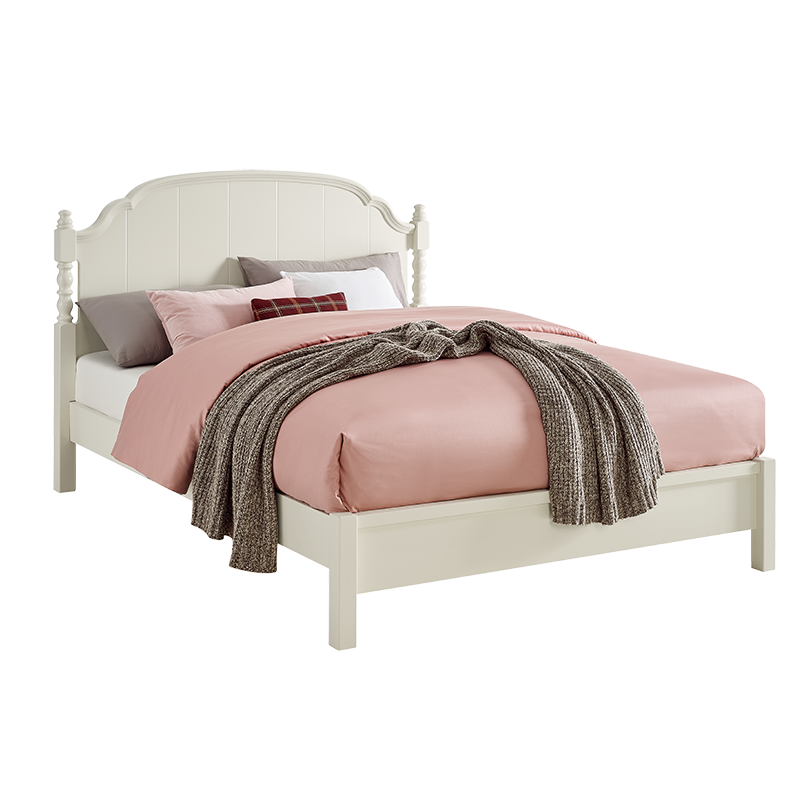 喜梦宝实木儿童床欧式简约白色青少年卧室家具单双人床 单床*1 1.5*2米