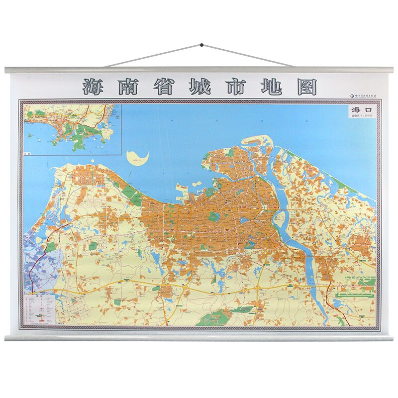 2021年 海南省地图 海口地图 高清加厚版 1.4*1米