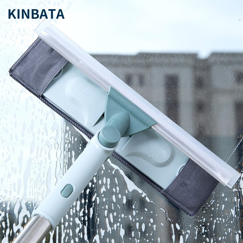 kinbata日本多功能擦玻璃刮水器家用高层窗户伸缩杆清洗器可拆卸清洗窗户 两用可伸缩