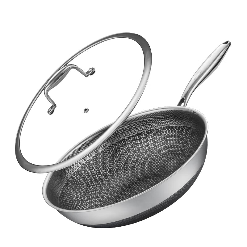 debo德铂赛德斯蜂窝炒锅316不锈钢炒锅 32口径