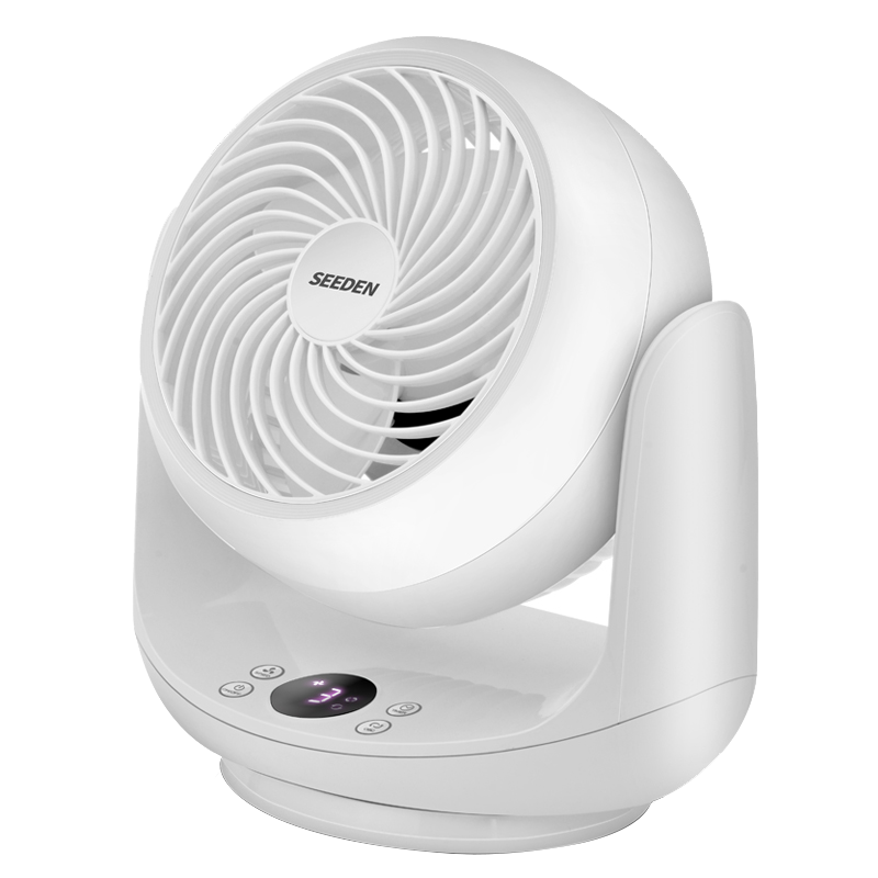 SEEDEN空氣循環(huán)扇家用宿舍臺式電風(fēng)扇搖頭節(jié)能輕音直流變頻循環(huán)對流風(fēng)扇【風(fēng)扇踏青放價(jià)】 KF-1867 西點(diǎn) 白色