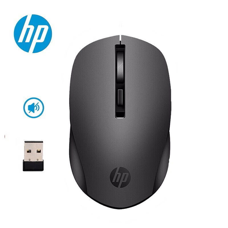 惠普（HP）S1000无线鼠标 台式电脑办公笔记本家用无线鼠标 黑色 黑色