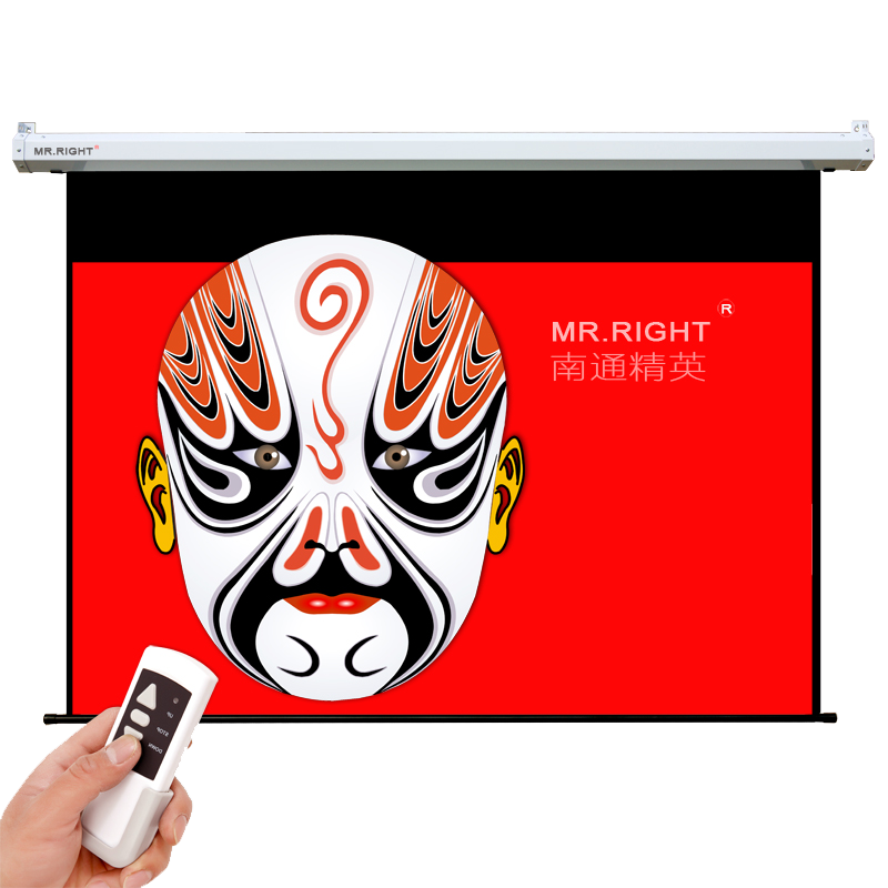 ��ͨ��ӢMR.RIGHT100Ӣ��16:10΢���Ӳ��˵綯Ļ��ͶӰ��Ļ��ͶӰ��Ļ��(���װ�����С��)����ͶӰĻ