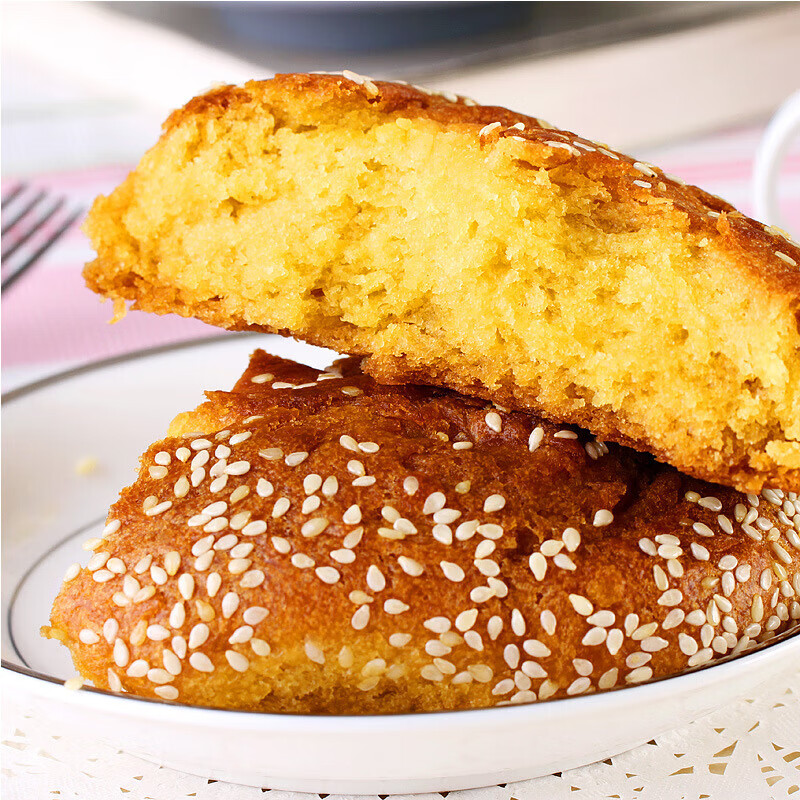 雁门郡德福园应县德福园手工胡麻油无馅月饼应县混红糖纯手工月饼山西