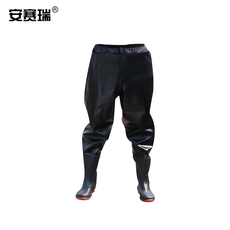 雨裤皮叉裤雨鞋 下水耐磨防水衣服 水库水产作业半身防水裤 41码/黑色