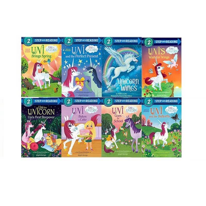 英文原版 Uni the Unicorn 独角兽尤尼 8册 Step into Reading L2 美国兰登经典分级读物 绿山墙图书