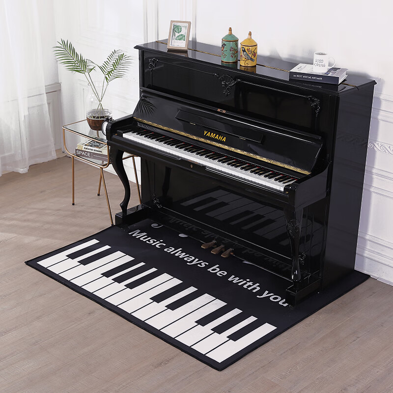 钢琴专用地毯地垫隔音家用吸音长方形钢琴键盘音符地毯书房卡哇伊