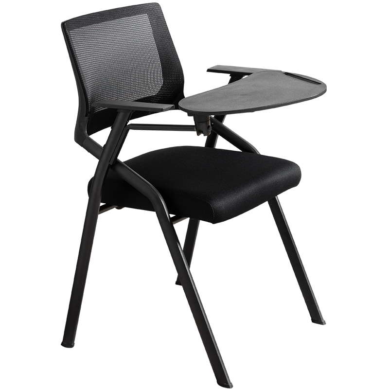 八九间会议转椅电脑椅折叠培训椅办公椅子靠背座椅职员椅181F系 黑色-可折叠-无写字板