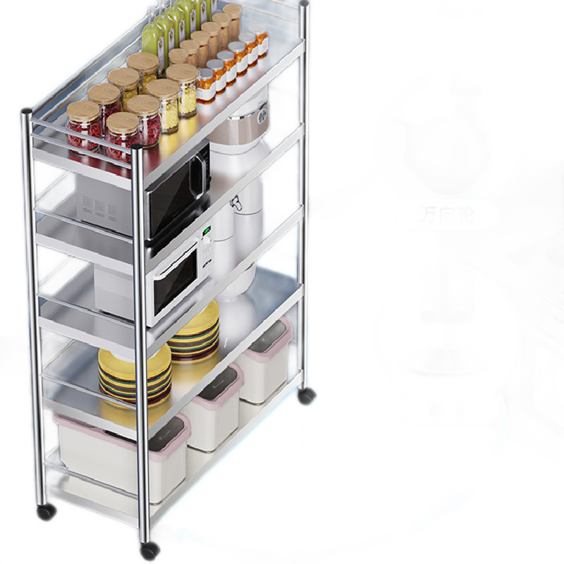 蚁伽 不锈钢货架 加厚不锈钢厨房置物架多层收纳整理落地家用多功能多功能微波炉烤箱锅架子 120*40*162-5层