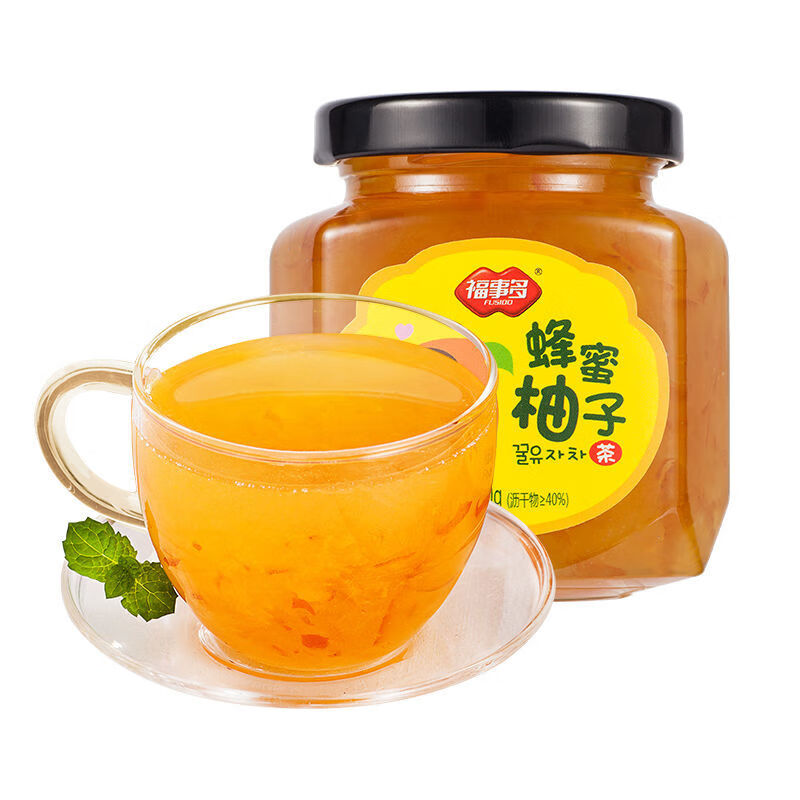 福事多蜂蜜柚子茶百香果茶柠檬茶红枣茶冲泡水果茶240·g瓶装冲饮 蜂蜜柚子茶 240·g