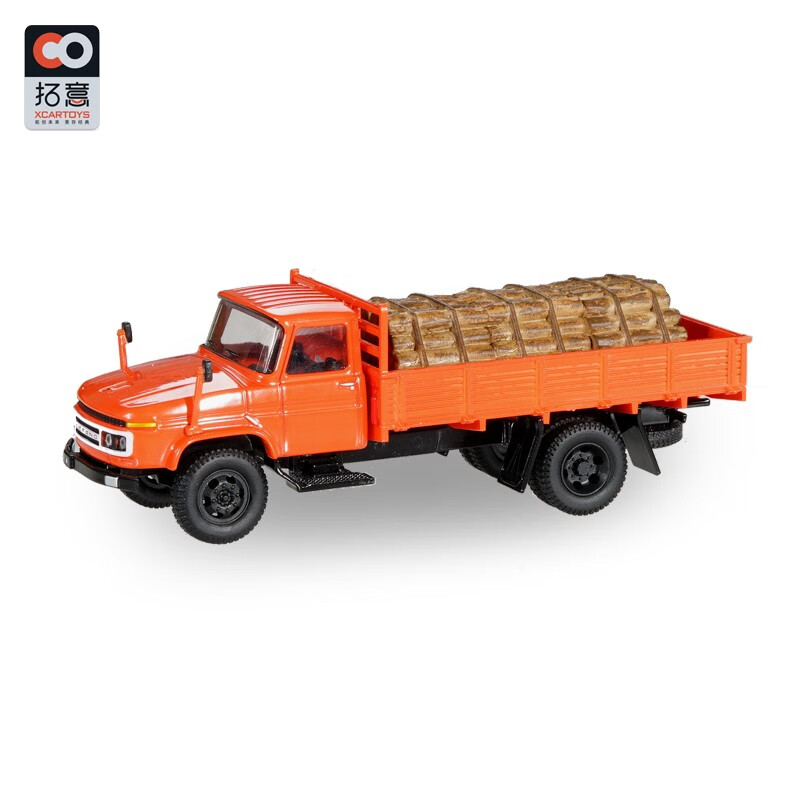拓意出品微缩摄影1:64解放141卡车汽车模型玩具军卡货车玩具 橙色卡车