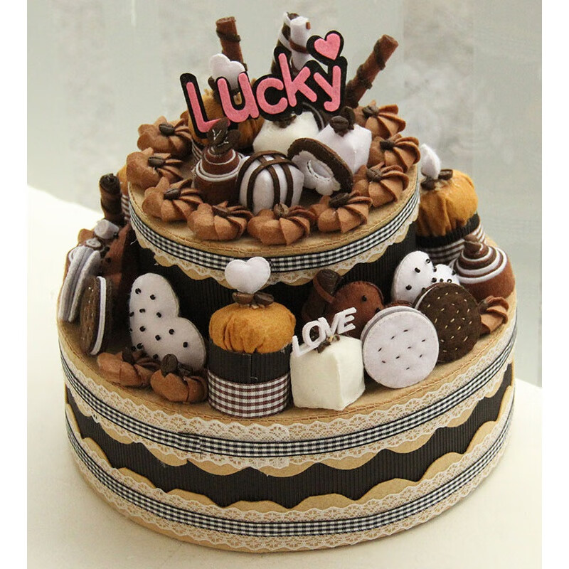 蛋糕置物盒 手工diy布艺材料包 不织布装饰品 学生美术课作业 巧克力