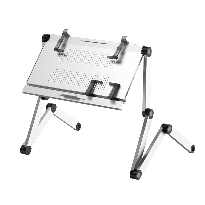 OMAX X5Pro床上平躺电脑桌折叠笔记本支架躺着看书桌床上平板电脑支架 银色X5Pro L+多配夹子（4节腿）