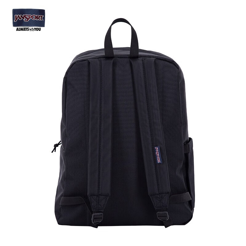 JANSPORT杰斯伯双肩包女学生旅行包26L旅行轻便透气书包男背包 4QUT008 爵士黑-侧边袋